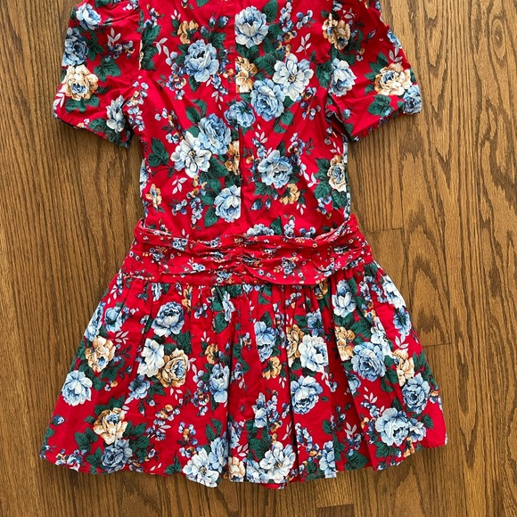 Vintage My Michelle Girl’s Dress Christmas Single Stitch Size 12 USA Made Floral - Picture 9 of 12